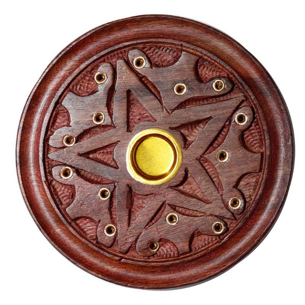 Incense Holder Ash Catcher Round Sheesham Wood